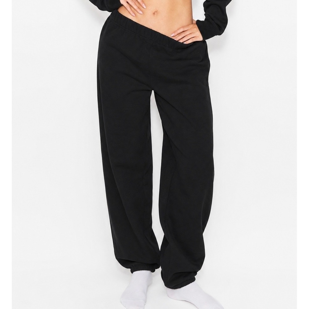 Khy Boyfriend Jogger Sweatpants Womens Medium Black Fleece Pocket Streetwear
